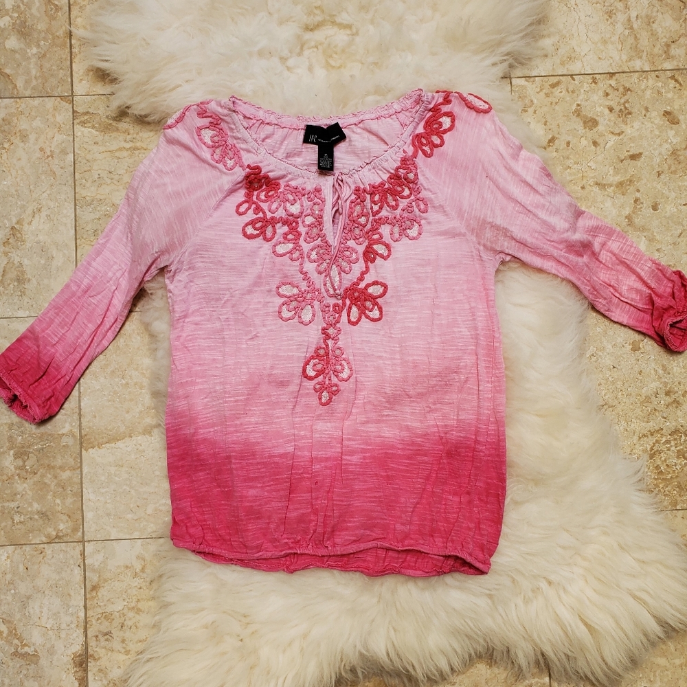 INC International concepts pink blouse Sz M